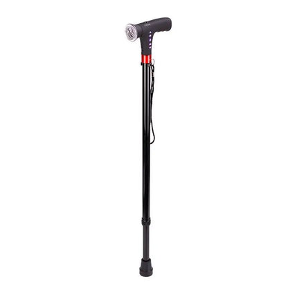 Canne télescopique pliable avec LED et alarme – Sécurité et confort pour ainé