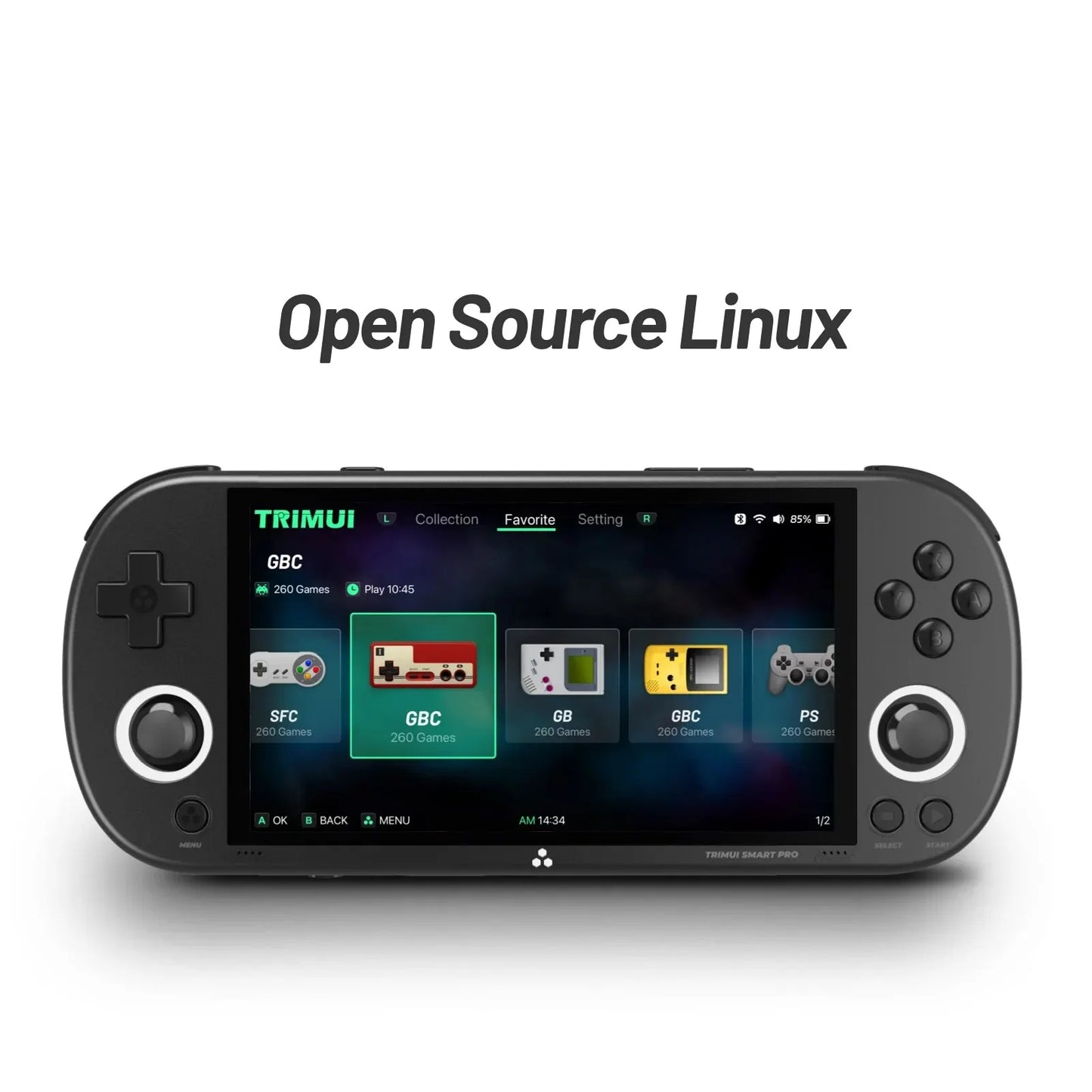 Console de Jeu Portable Rétro avec Écran IPS 4,96" et Système Linux